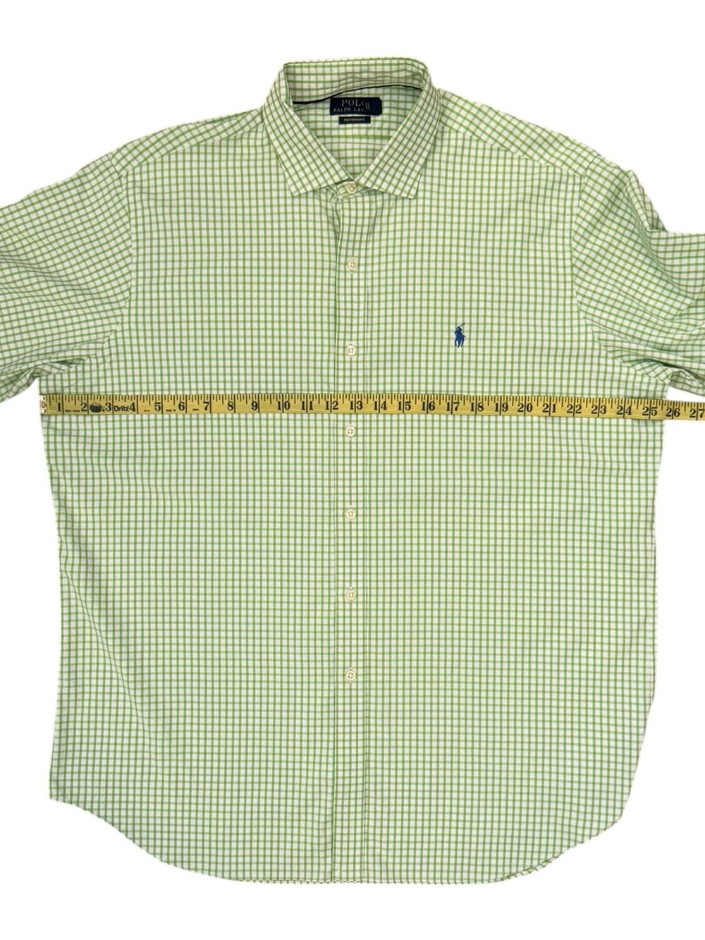 Polo Ralph Lauren Performance Green Gingham Stretch Button Down Shirt XL - Picture 8 of 12